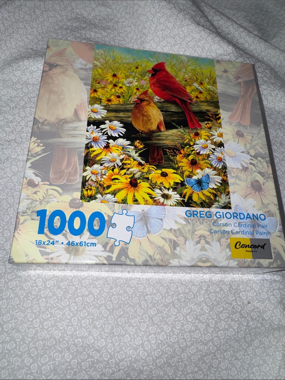Greg Giordano "Carson Cardinal Pair" jigsaw puzzle by Concord NIB 1000 pcs 18x24